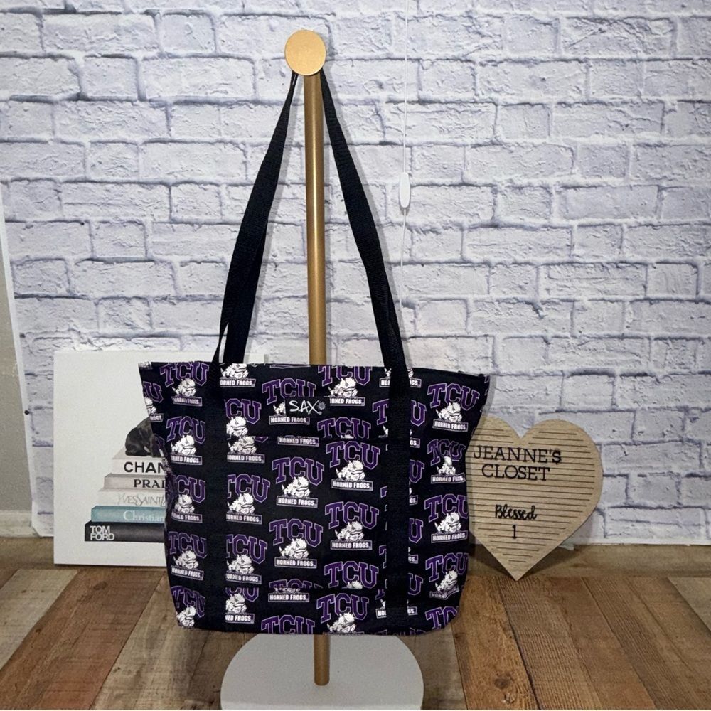 TCU Tote Bag by SAX Two Side Horned Frogs Purple Black Texas Christian Universit